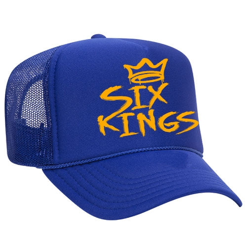 Six Kings Foam Trucker Hat - Blue/Yellow Gold