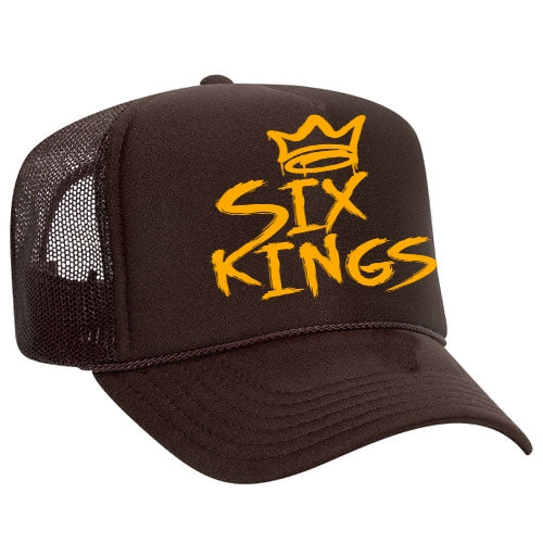 Six Kings Trucker Hat - Brown/Yellow Gold