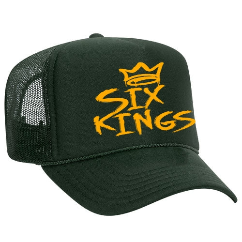 Six Kings Trucker Hat - Forest Green/Yellow Gold